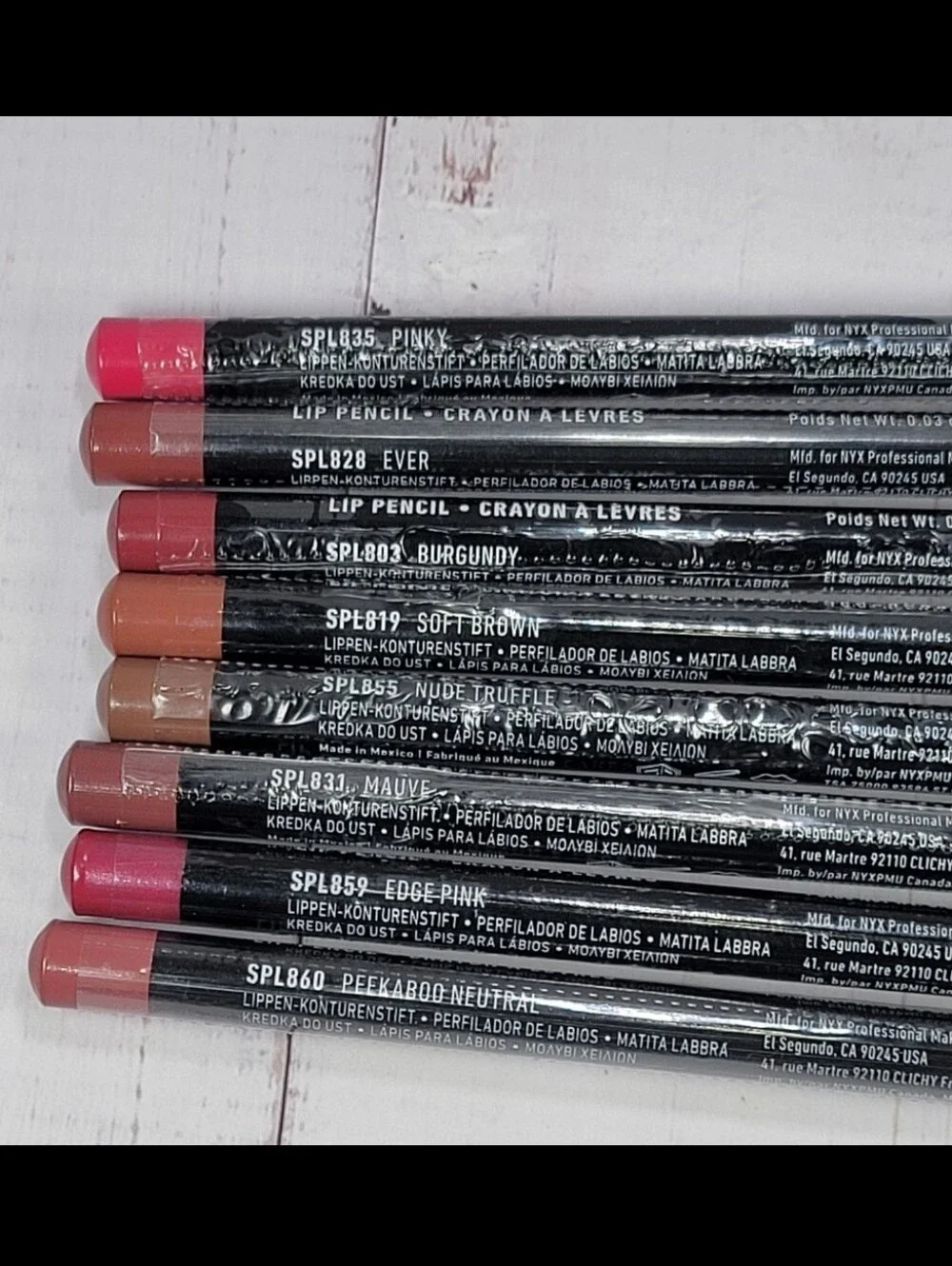 Nyx 8 Piece Slim Lip Pencil Lip Liner Bundle NEW!